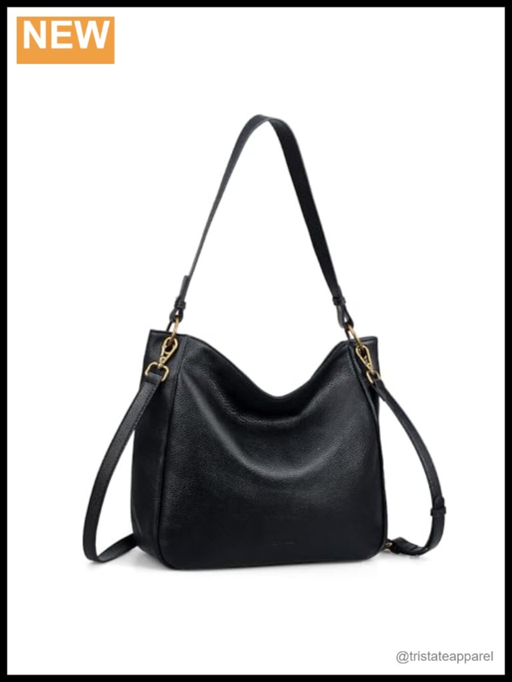 Genuine Leather Hobo Crossbody Bag Vintage Purse 2 Detachable Straps